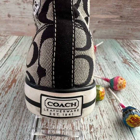 🔹Coach Women’s Black Printed Sneakers - Size 6B🔸 - Picture 8 of 16